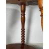 ANTICO PICCOLO TAVOLINO ROTONDO 2 RIPIANI EPOCA 1800 LEGNO NOCE BAROCCHETTO OLD