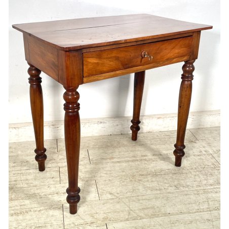 ANTICO PICCOLO TAVOLINO LEGNO NOCE EPOCA '800 TAVOLO GIOCO CONSOLLE CASSETTO
