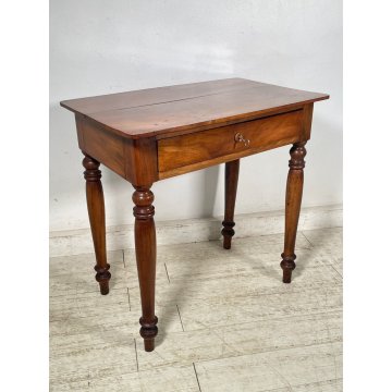 ANTICO PICCOLO TAVOLINO LEGNO NOCE EPOCA '800 TAVOLO GIOCO CONSOLLE CASSETTO