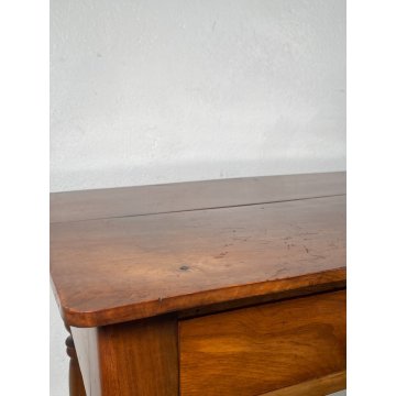 ANTICO PICCOLO TAVOLINO LEGNO NOCE EPOCA '800 TAVOLO GIOCO CONSOLLE CASSETTO