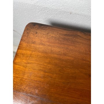 ANTICO PICCOLO TAVOLINO LEGNO NOCE EPOCA '800 TAVOLO GIOCO CONSOLLE CASSETTO