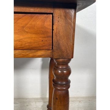 ANTICO PICCOLO TAVOLINO LEGNO NOCE EPOCA '800 TAVOLO GIOCO CONSOLLE CASSETTO