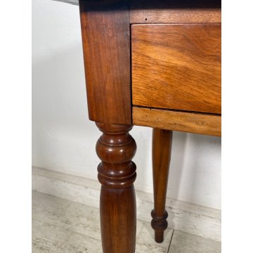 ANTICO PICCOLO TAVOLINO LEGNO NOCE EPOCA '800 TAVOLO GIOCO CONSOLLE CASSETTO