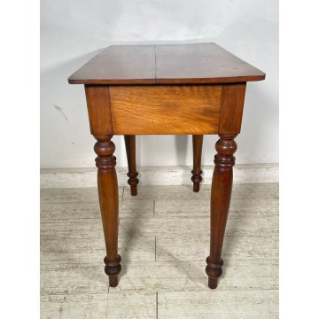 ANTICO PICCOLO TAVOLINO LEGNO NOCE EPOCA '800 TAVOLO GIOCO CONSOLLE CASSETTO