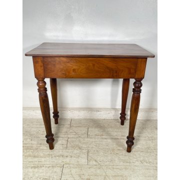 ANTICO PICCOLO TAVOLINO LEGNO NOCE EPOCA '800 TAVOLO GIOCO CONSOLLE CASSETTO