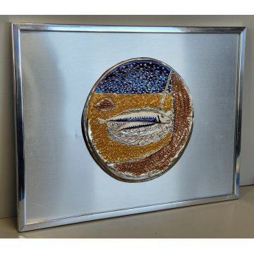 QUADRO BASSORILIEVO Giuseppe Migneco MULTIPLO 42/200 Pescata di Sarde ARGENTO