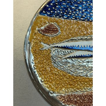 QUADRO BASSORILIEVO Giuseppe Migneco MULTIPLO 42/200 Pescata di Sarde ARGENTO