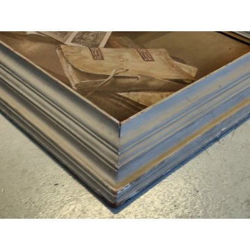 ANTICO QUADRO Arcangeli Luigi DIPINTO olio tavola NATURA MORTA Libri Violino