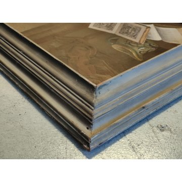 ANTICO QUADRO Arcangeli Luigi DIPINTO olio tavola NATURA MORTA Libri Violino