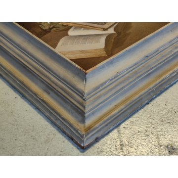 ANTICO QUADRO Arcangeli Luigi DIPINTO olio tavola NATURA MORTA Libri Violino