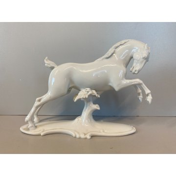 FIGURA CAVALLO GALOPPO PORCELLANA Rosenthal T. Karner   773 WHITE HORSE 15 cm/h