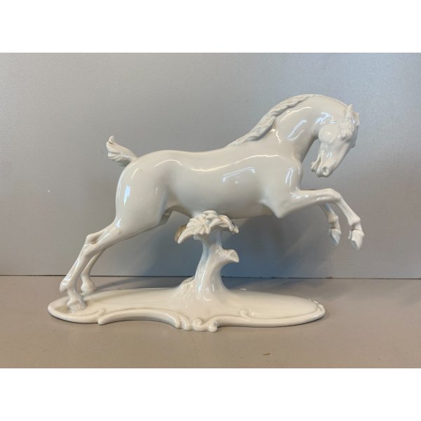 FIGURA CAVALLO GALOPPO PORCELLANA Rosenthal T. Karner   773 WHITE HORSE 15 cm/h