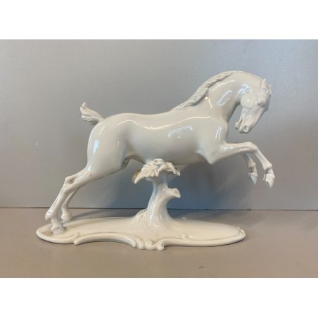 FIGURA CAVALLO GALOPPO PORCELLANA Rosenthal T. Karner   773 WHITE HORSE 15 cm/h