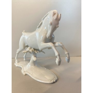 FIGURA CAVALLO GALOPPO PORCELLANA Rosenthal T. Karner   773 WHITE HORSE 15 cm/h