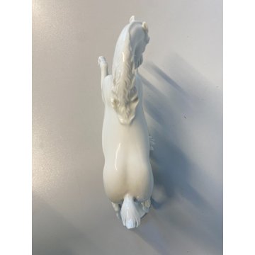 FIGURA CAVALLO GALOPPO PORCELLANA Rosenthal T. Karner   773 WHITE HORSE 15 cm/h