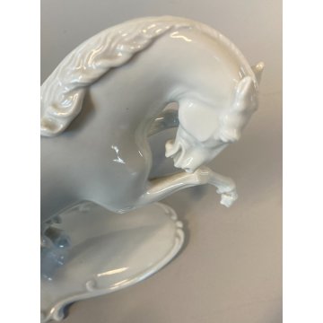 FIGURA CAVALLO GALOPPO PORCELLANA Rosenthal T. Karner   773 WHITE HORSE 15 cm/h