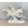 FIGURA CAVALLI al GALOPPO PORCELLANA MH. Fritz  FREEDOM WHITE HORSES 27 cm/h ca