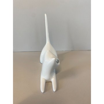 STATUETTA PORCELLANA BIANCA Royal Dux DESIGN Jaroslav Jezek CAT FIGURE BOEMIA