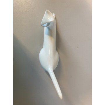 STATUETTA PORCELLANA BIANCA Royal Dux DESIGN Jaroslav Jezek CAT FIGURE BOEMIA