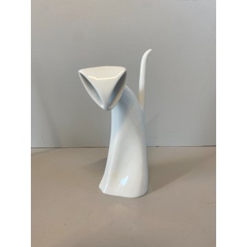 CAT FIGURE STATUETTA PORCELLANA BIANCA Royal Dux DESIGN Jaroslav Jezek BOEMIA