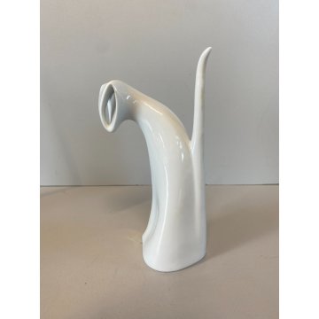 CAT FIGURE STATUETTA PORCELLANA BIANCA Royal Dux DESIGN Jaroslav Jezek BOEMIA