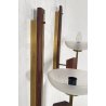 COPPIA APPLIQUE LEGNO OTTONE VETRO DESIGN MID CENTURY MODERN ANNI 60 WALL LAMP