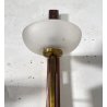 COPPIA APPLIQUE LEGNO OTTONE VETRO DESIGN MID CENTURY MODERN ANNI 60 WALL LAMP