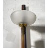 COPPIA APPLIQUE LEGNO OTTONE VETRO DESIGN MID CENTURY MODERN ANNI 60 WALL LAMP