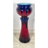 GRANDE VASO CERAMICA CACHEPOT ALZATA ROSSO BUE DESIGN 1900 VINTAGE PORTA FIORI