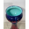 GRANDE VASO CERAMICA CACHEPOT ALZATA ROSSO BUE DESIGN 1900 VINTAGE PORTA FIORI