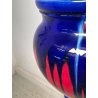 GRANDE VASO CERAMICA CACHEPOT ALZATA ROSSO BUE DESIGN 1900 VINTAGE PORTA FIORI