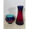 GRANDE VASO CERAMICA CACHEPOT ALZATA ROSSO BUE DESIGN 1900 VINTAGE PORTA FIORI