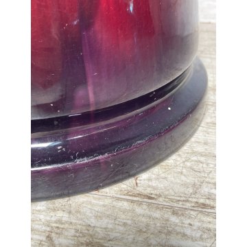 GRANDE VASO CERAMICA CACHEPOT ALZATA ROSSO BUE DESIGN 1900 VINTAGE PORTA FIORI