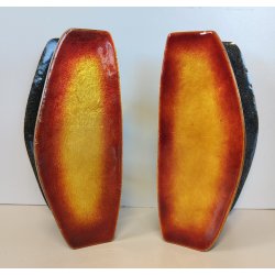 Coppia MANIGLIA Rame Smaltato DESIGN Paolo De Poli 1950 maniglie complete PORTA