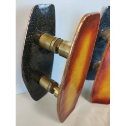 Coppia MANIGLIA Rame Smaltato DESIGN Paolo De Poli 1950 maniglie complete PORTA