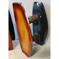 Coppia MANIGLIA Rame Smaltato DESIGN Paolo De Poli 1950 maniglie complete PORTA