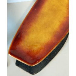 Coppia MANIGLIA Rame Smaltato DESIGN Paolo De Poli 1950 maniglie complete PORTA