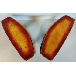 Coppia MANIGLIA Rame Smaltato DESIGN Paolo De Poli 1950 maniglie complete PORTA