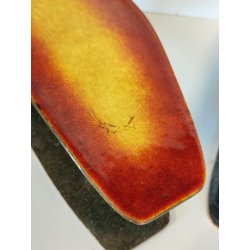 Coppia MANIGLIA Rame Smaltato DESIGN Paolo De Poli 1950 maniglie complete PORTA