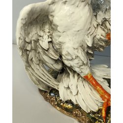 SCULTURA CERAMICA Carlo Mollica ANNI 40 Galli Combattenti STATUE Fighting Cocks