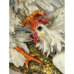 SCULTURA CERAMICA Carlo Mollica ANNI 40 Galli Combattenti STATUE Fighting Cocks