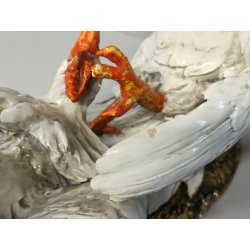 SCULTURA CERAMICA Carlo Mollica ANNI 40 Galli Combattenti STATUE Fighting Cocks