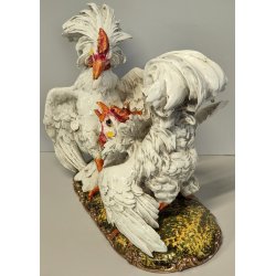 SCULTURA CERAMICA Carlo Mollica ANNI 40 Galli Combattenti STATUE Fighting Cocks