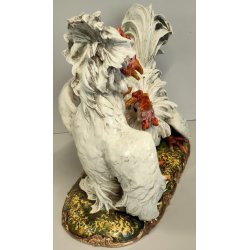 SCULTURA CERAMICA Carlo Mollica ANNI 40 Galli Combattenti STATUE Fighting Cocks