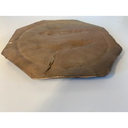 PLACCA COMMEMORATIVA OTTAGONALE BASSORILIEVO METALLO BRONZATO AEREI ø 25 cm '900