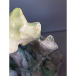 LAMPADA TAVOLO ABATJOURS SCULTURA PORCELLANA V.B.C.M. SMALTO  42 cm LIBERTY '900