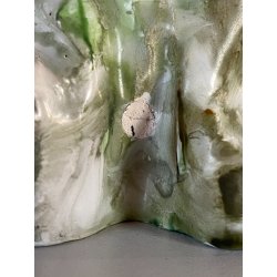 LAMPADA TAVOLO ABATJOURS SCULTURA PORCELLANA V.B.C.M. SMALTO  42 cm LIBERTY '900