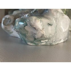 LAMPADA TAVOLO ABATJOURS SCULTURA PORCELLANA V.B.C.M. SMALTO  42 cm LIBERTY '900