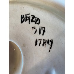 DECORAZIONE CERAMICA TONDO PARETE BASSORILIEVO SACRO CUORE Gesù STILE ROBBIANO