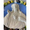 DECORAZIONE CERAMICA TONDO PARETE BASSORILIEVO SACRO CUORE Gesù STILE ROBBIANO